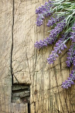 antika ahşap üzerinde lavanta