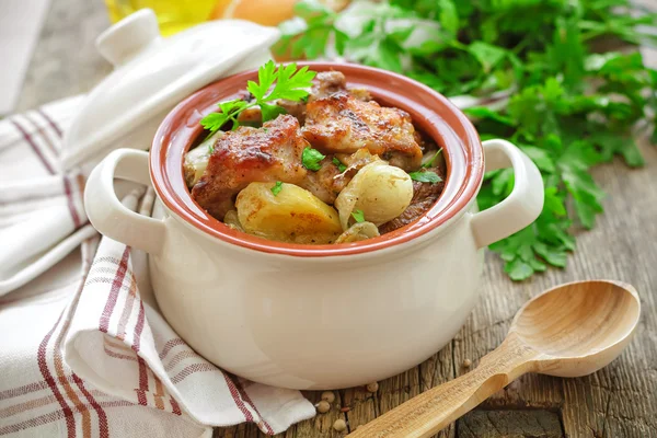 Baked meat with vegetables — Stock Photo, Image