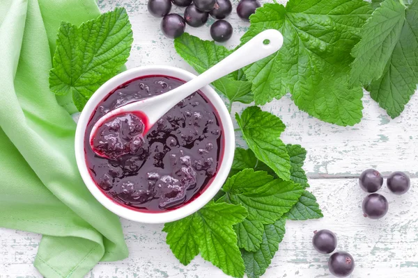 Black currant jam — Stock Photo, Image