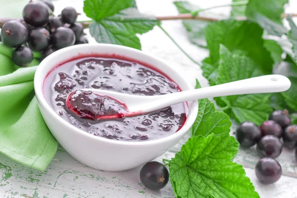 Black currant jam — Stock Photo, Image