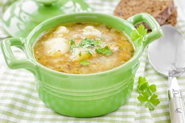 Sopa de trigo mourisco — Fotografia de Stock