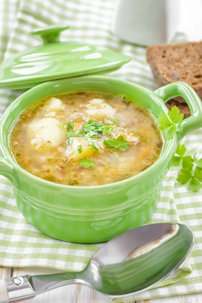 Sopa de trigo mourisco — Fotografia de Stock