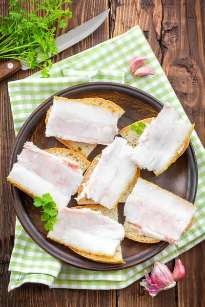 Sandwiches con manteca de cerdo —  Fotos de Stock