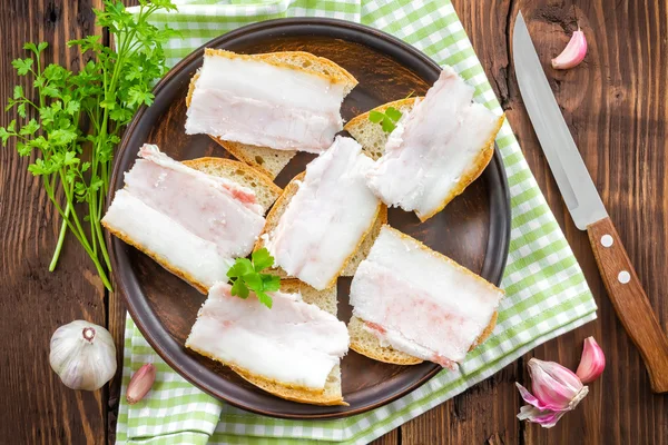 Sandwiches con manteca de cerdo —  Fotos de Stock
