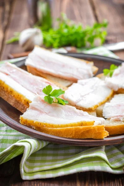 Sandwiches con manteca de cerdo —  Fotos de Stock