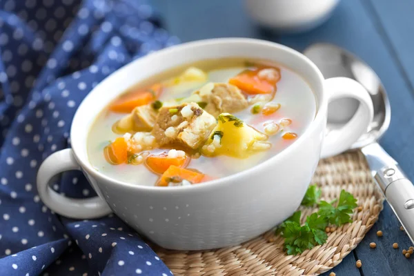 Мясной суп — стоковое фото