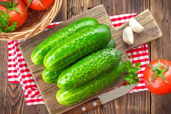 Cucumbers and tomatoes — Stock Photo, Image
