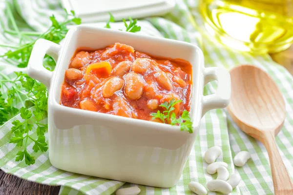 Beans in sauce — Stock Photo, Image