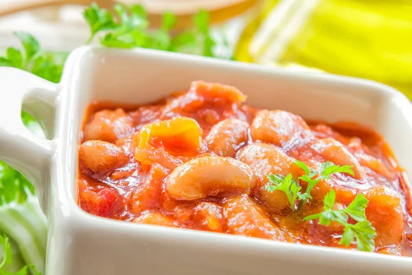 Beans in sauce — Stock Photo, Image