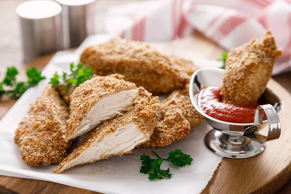 Nuggets Frango Assados Farinha Rosca — Fotografia de Stock