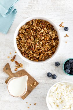 Fındık ve çekirdekli tahıl. Üst görünüm