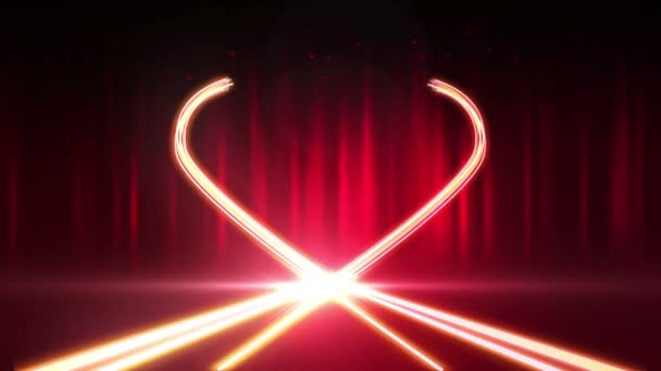 Bakgrunden hjärtat från lyste linjer — ストック動画