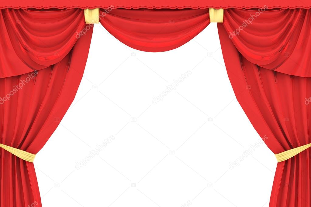 red curtain in 3D