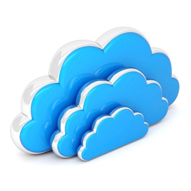 clouds in 3d on white clipart