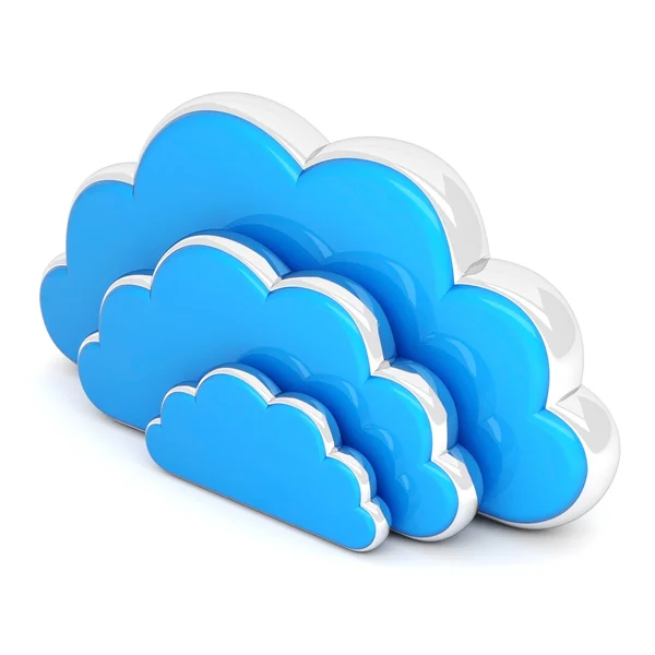 Clouds in 3d on white — Stock Photo, Image