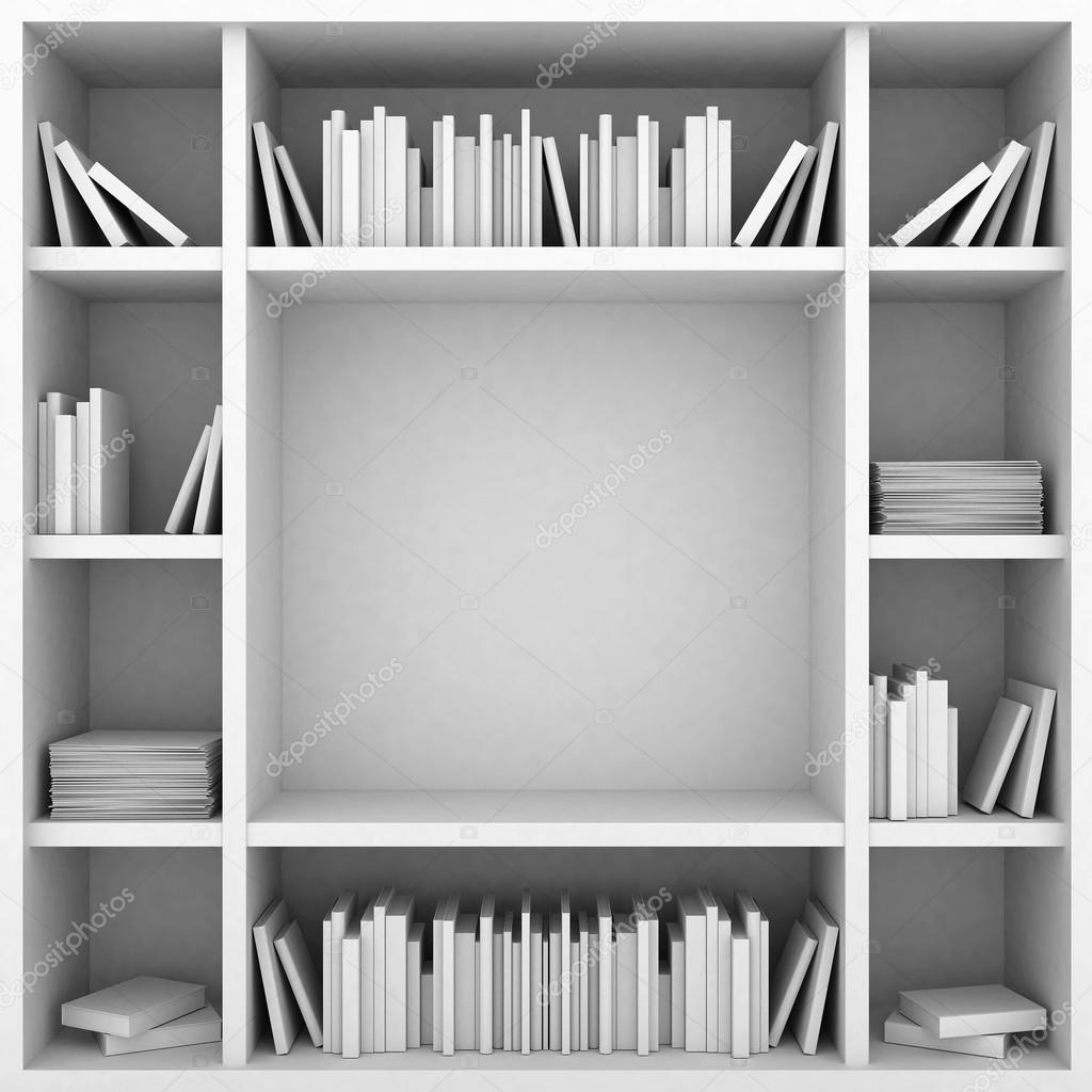 bookshelves on a white background