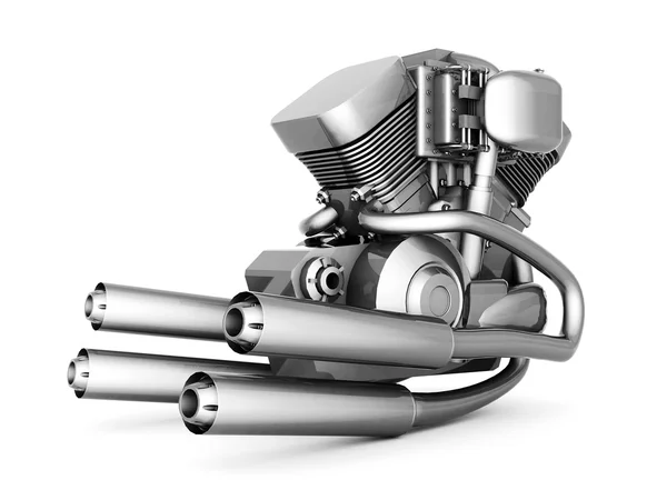 Chromed motorcycle engine — Stock Photo, Image
