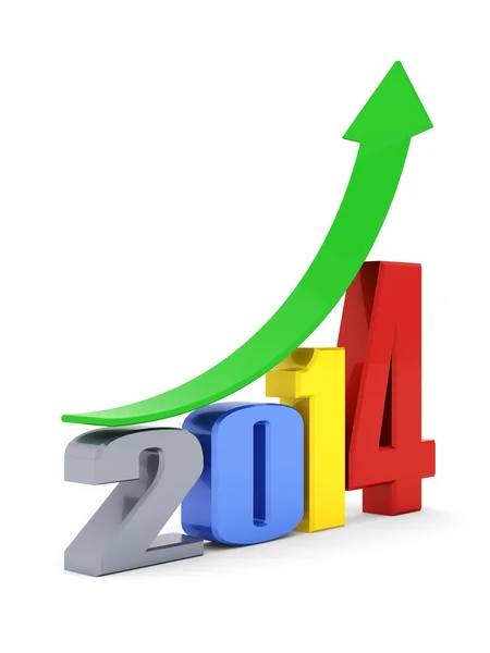 Gelukkig nieuw jaar 2014 illustraties 3d — Stockfoto