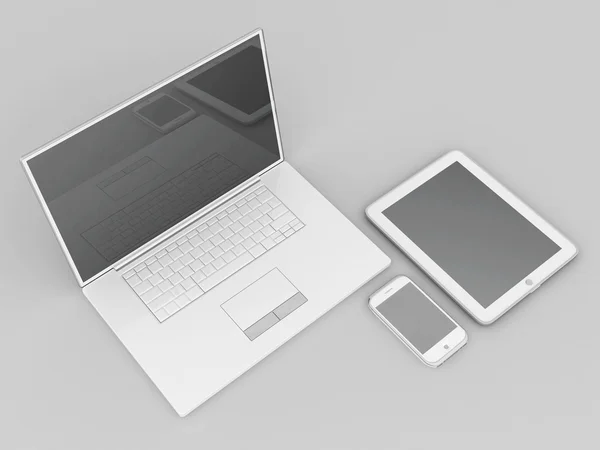 Laptop, tablet and smartphone — Stock Photo, Image