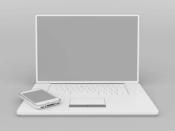 Laptop, tabletta és smartphone — Stock Fotó