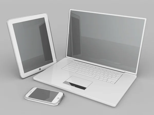 Laptop, tablet e smartphone — Fotografia de Stock