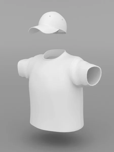 White cap and t-shirt — Stock Photo, Image