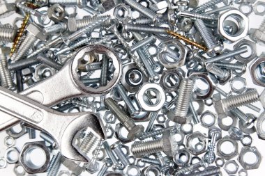 İngiliz anahtarları, fındık, cıvata ve vidalar