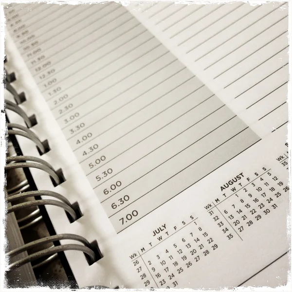 Closeup of lined diary page — Stock Photo, Image