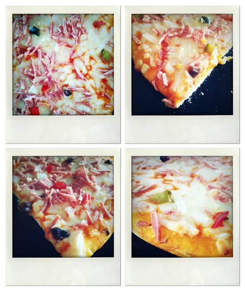 Vier foto's van pizza — Stockfoto
