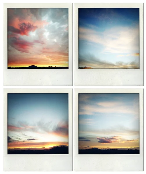 云在天空中的四张照片 — 图库照片