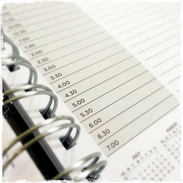 Closeup of lined diary page — Stock Photo, Image