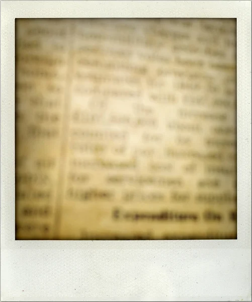 Closeup of words on vintage newspaper — Stock Photo, Image