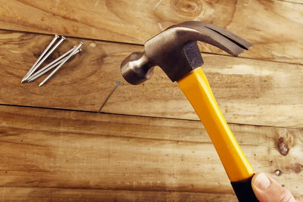 Hammer and nails — Stock Photo, Image