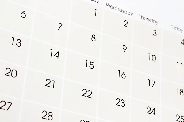 Página del calendario —  Fotos de Stock