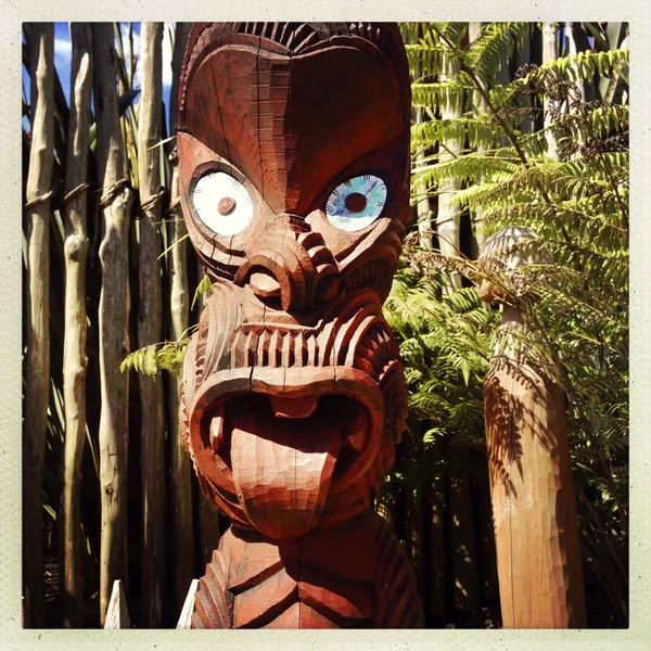 Escultura maori — Fotografia de Stock