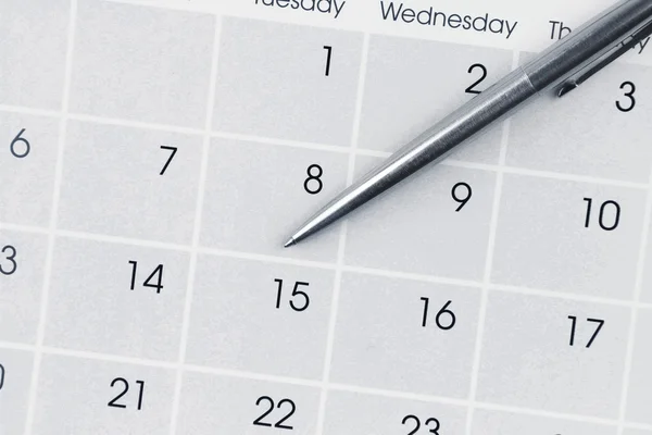 Pen en kalender — Stockfoto