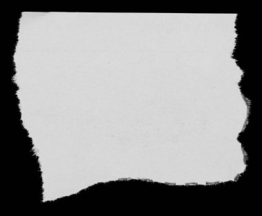 Siyah üzerine yırtık bir kağıt parçası