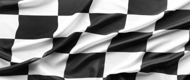 Damalı siyah beyaz yarış bayrağı