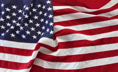 Dalgalanan Amerikan bayrağının yakın çekimi