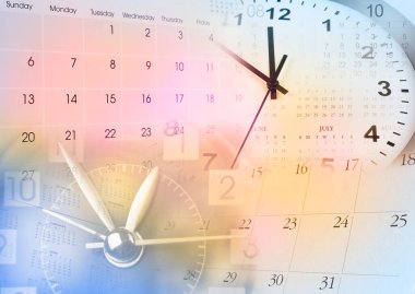 Saat yüzleri ve takvimlerinin birleşimi