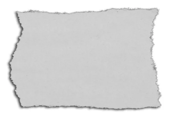 Один Кусок Рваной Бумаги Белом — стоковое фото