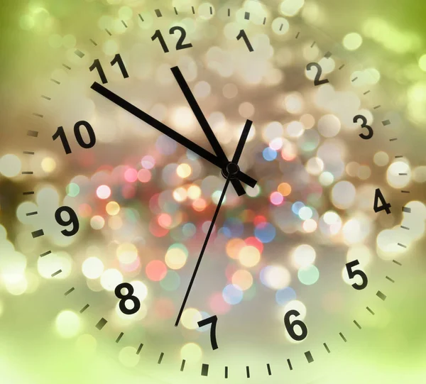 Reloj Cara Fondo Abstracto Año Nuevo Tiempo Navidad — Foto de Stock