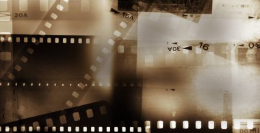 Film negatif çerçeveler kahverengi arka plan