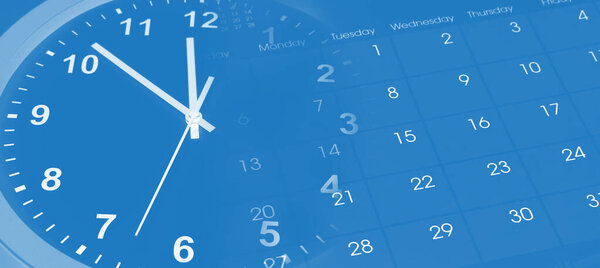 Clock face and calendar composite