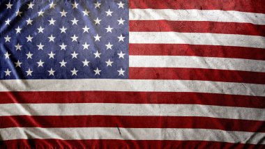 Grunge Amerikan bayrağına yakın çekim