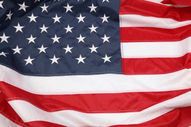 Dalgalanan Amerikan bayrağının yakın çekimi