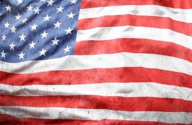 Grunge Amerikan bayrağına yakın çekim