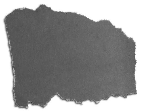 Ein Graues Stück Zerrissenes Papier Auf Weiß — Stockfoto