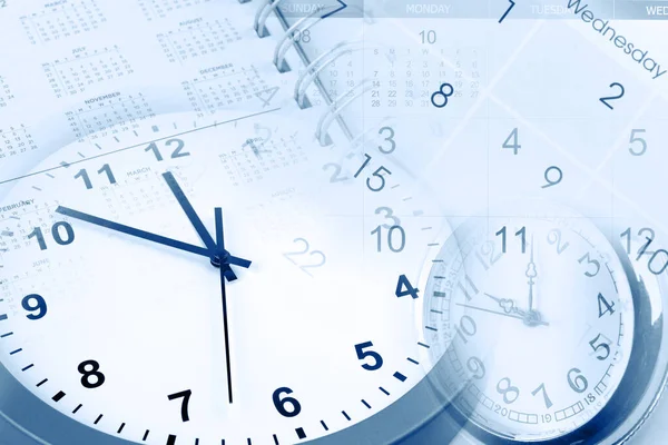 Zegar Zegarek Kalendarzach Kompozytowych — Zdjęcie stockowe