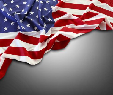 Gri arkaplanda Amerikan bayrağı